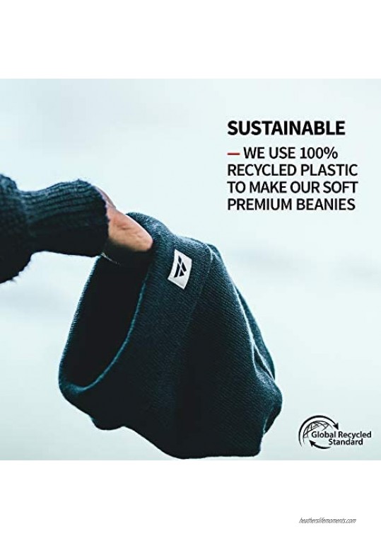 DANISH ENDURANCE Sustainable Classic Beanie for Men & Women Soft & Stretchable Unisex Cuffed Plain Knit Eco Wear Hat