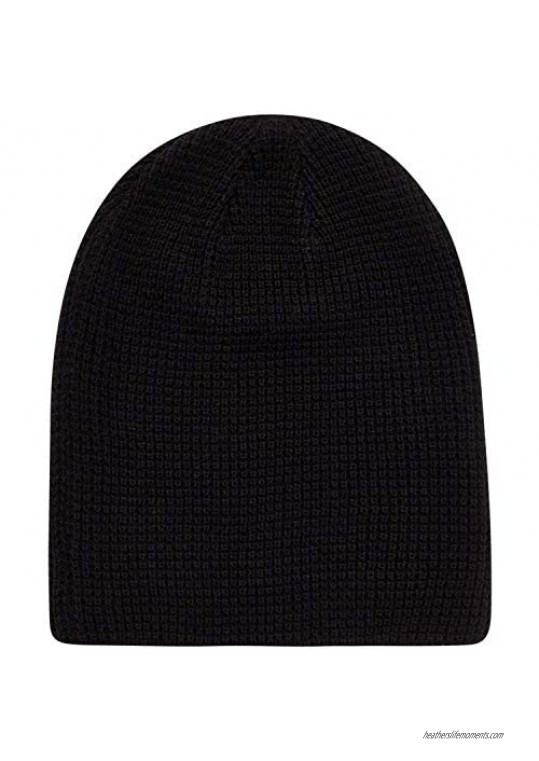 Hurley Men's Winter Hat - Waffle Knit Cuffed Beanie Black