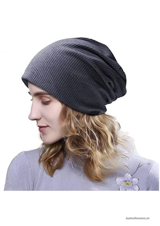 KPWIN Slouchy Beanie Hat for Men Women Oversize Winter Knit Hat Long Baggy Skull Cap Warm Fleece Lined Chemo Headwear Caps