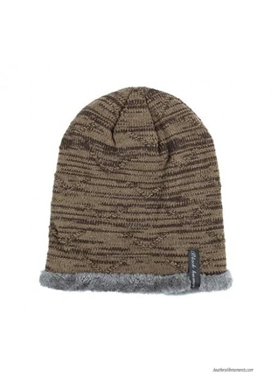 LLmoway Men Women Winter Warm Stretchy Beanie Skull Slouchy Cap Hat Fleece Lined