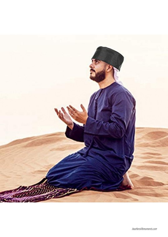 Men's Muslim Prayer Hat Cap Goat Genuine Sheep Leather Black Kufi Muslim Kufi Takke Peci Kofia Hat