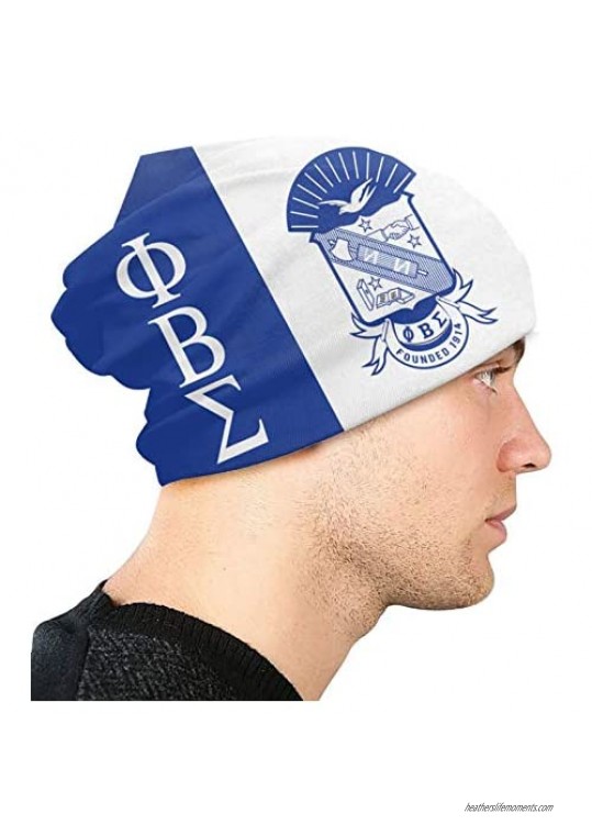 Phi Beta Sigma Knit Hat Comfortable Soft Slouchy Beanie Collection Baggy Hat Unisex Black