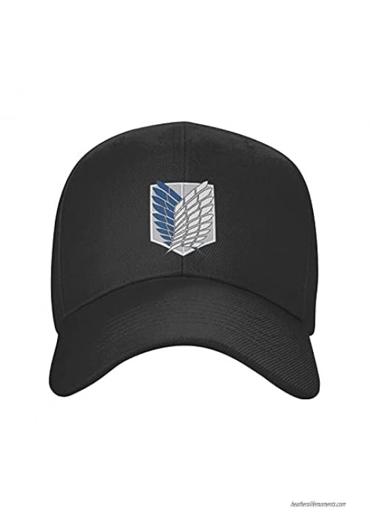 Attack On Titan Anime Hat Relaxed Adjustable Baseball Cap Dad Hat for Sports Travel Outdoor Activities