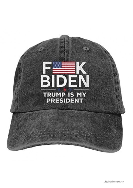 Biden is Not My President ！ Unisex Adult Baseball Cowboy Hat (Washable) Black