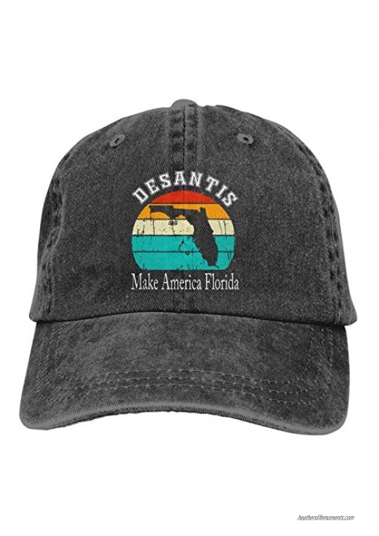 Cellova Desantis 2024 Hat Make America Florida Baseball Cap Adjustable Washable Cotton Trucker Cap Dad Hat