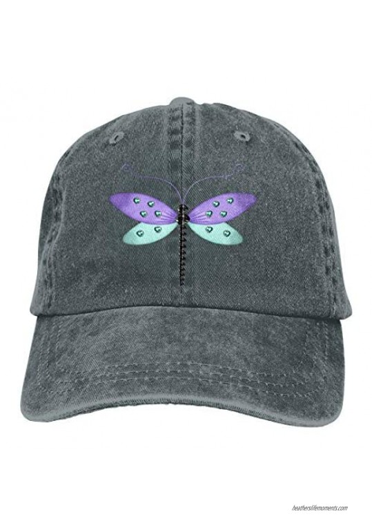 Dragonfly Unisex Vintage Washed Baseball Hat Outdoor Sport Visor Sun Cap Adjustable Fit for Ponytail Ladies Dad-Hat Deep Heather