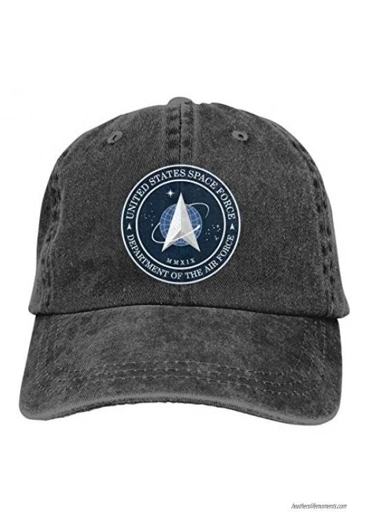 Embroidery Logo Space Force Hat for Men Baseball Hat Adjustable Vintage Baseball Cap Unisex Trucker Cap Dad Hat Black
