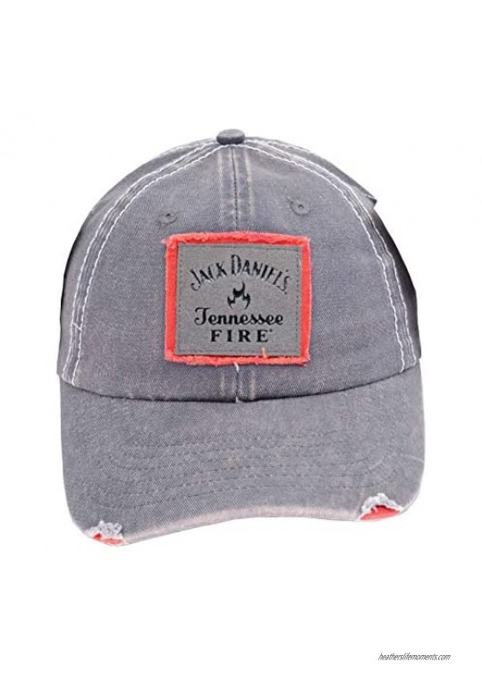 Jack Daniel's Official Tennessee Fireball Cap - Lightweight & Durable Grey Unstructured Baseball Hat for Men