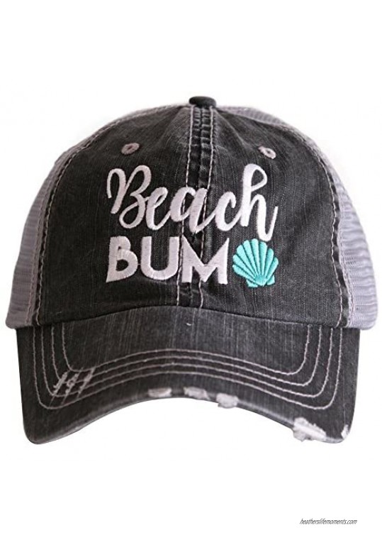 Katydid Beach Bum Women's Distressed Grey Trucker Hat