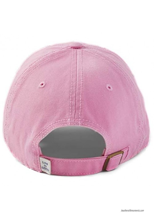 Life is Good Tattered Chill Cap Baseball Hat Happy Pink One Size