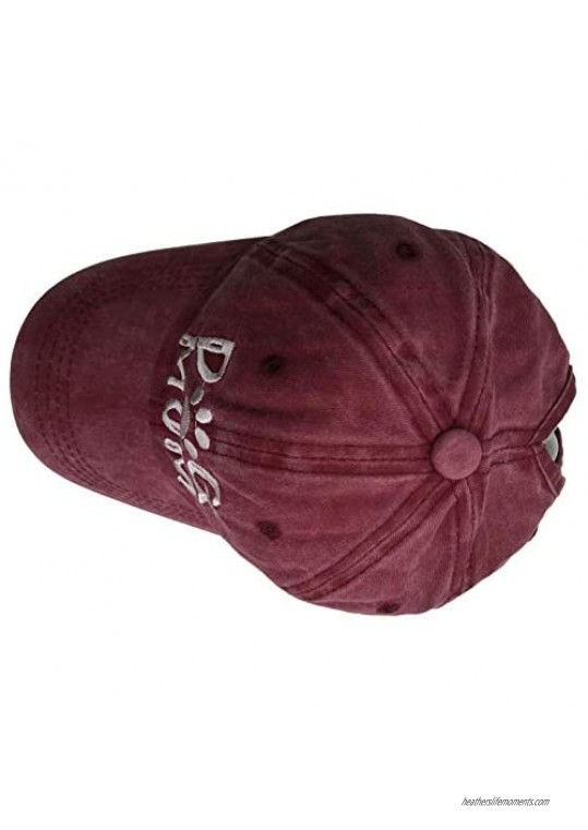 OASCUVER Denim Fabric Adjustable Dog Mom Hat Fashion Distressed Baseball Cap for Women