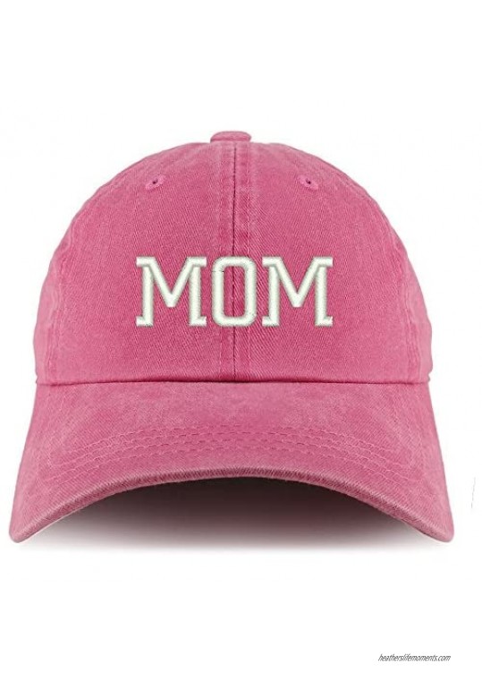 Trendy Apparel Shop Mom Embroidered Pigment Dyed Unstructured Cap