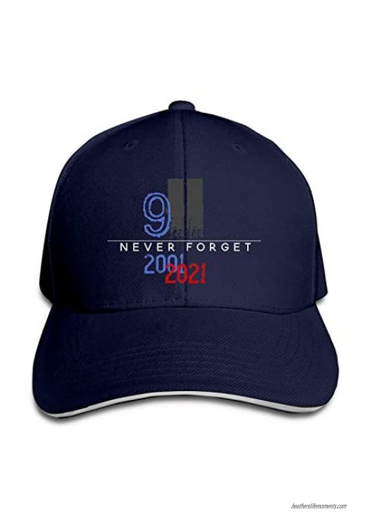 Unisex Peaked Hat 9/11 Never Forget 20th Anniversary Adjustable Baseball Cap Sandwich Dad Hats Trucker Cap