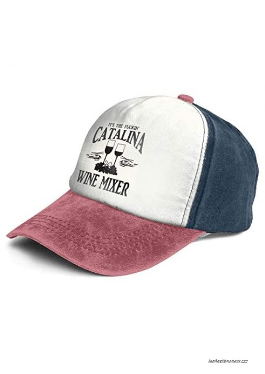 Vintage Catalina Wine Mixer Cotton Adjustable Washed Dad Hat Baseball Cap