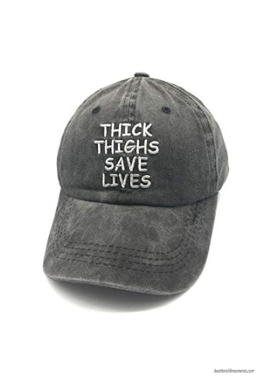 Waldeal Embroidered Women Thick Thighs Save Lives Denim Dad Hats Adjustable Baseball Cap for Wifey