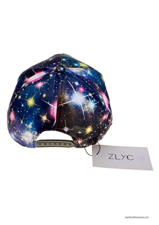 ZLYC Unisex Galaxy Baseball Cap Adjustable Flat Bill Snapback Hat