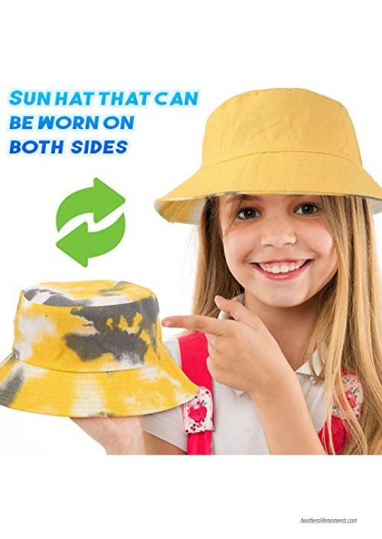 3 Pieces Tie Dye Bucket Hat Reversible Visor Hats Outdoor Fisherman Hat Sun Hat for Women