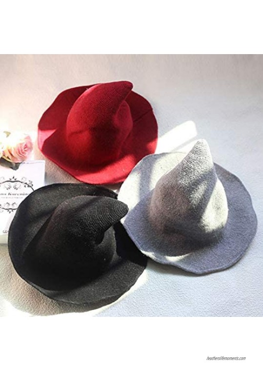Along The Sheep Wool Cap Knitting Fisherman Hat Female Fashion Witch Pointed Basin Bucket Hat Accessories Kangkang
