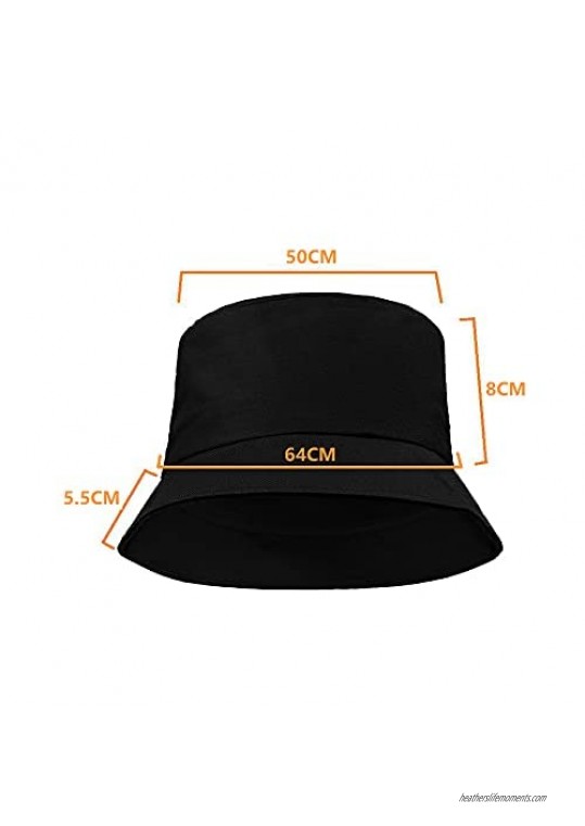 Black Bucket Hat for Men Women - Summer Travel Outdoor Beach Sun Hat UV Block Packble Cap