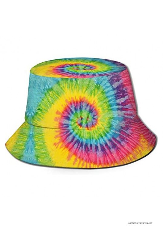 BWBFVPW Tie Dye Packable Bucket Hat Reversible Fisherman Cap for Men Women
