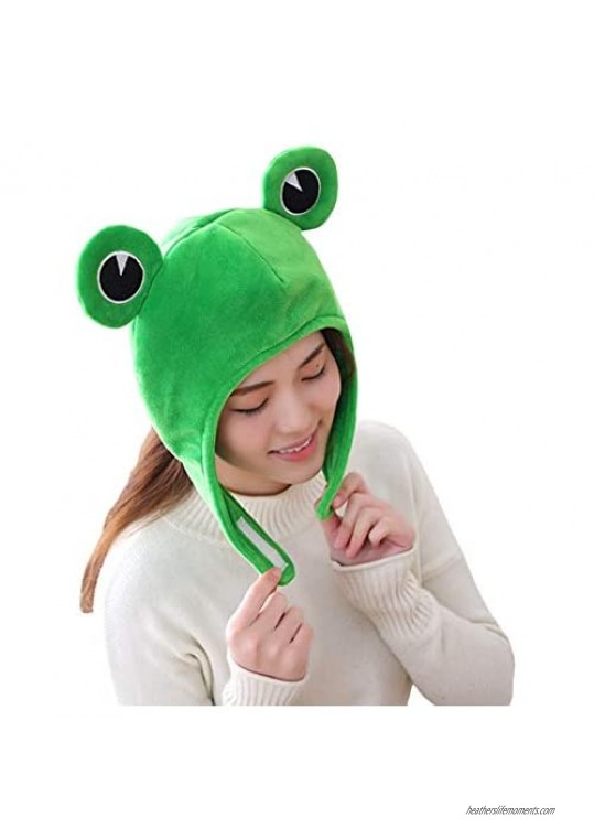Haoohu Frog Hat Frog Bucket Hat Adult Cartoon Frog Print Bucket Hat Fisherman Hat Sun Hat