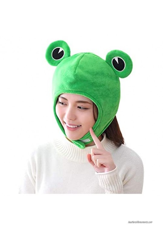 Haoohu Frog Hat Frog Bucket Hat Adult Cartoon Frog Print Bucket Hat Fisherman Hat Sun Hat