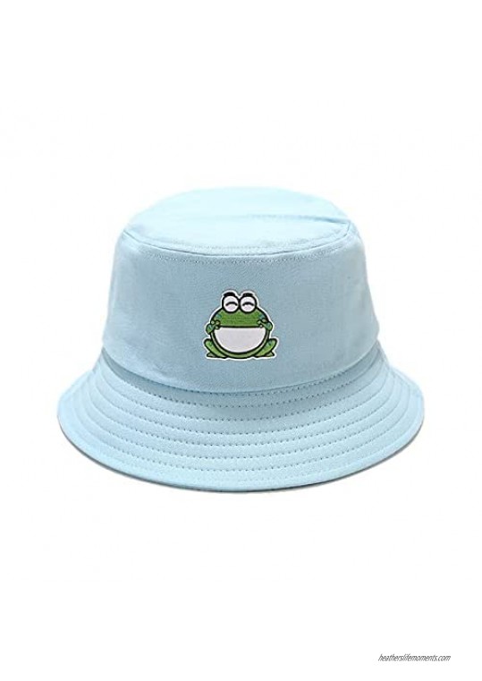 HUYADAPI Cotton Bucket Hat Reversible Fishing Fisherman Cap Travel Beach Packable Sun Hat for Men Women Teens