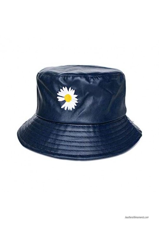 Me&Hz Embroidery Flower Bucket Hat for Women Men Packable Outdoor Sports Travel Beach Fisherman Bucket Sun Cap UPF 50+