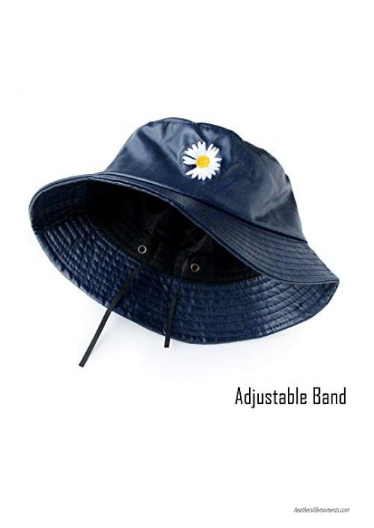 Me&Hz Embroidery Flower Bucket Hat for Women Men Packable Outdoor Sports Travel Beach Fisherman Bucket Sun Cap UPF 50+