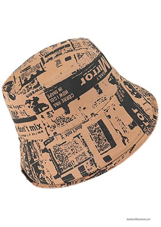 Print Bucket Hat Reversible Packable Summer Travel Beach Sun Hat Outdoor Fisherman Cap Sun Protection for Women Men Teens