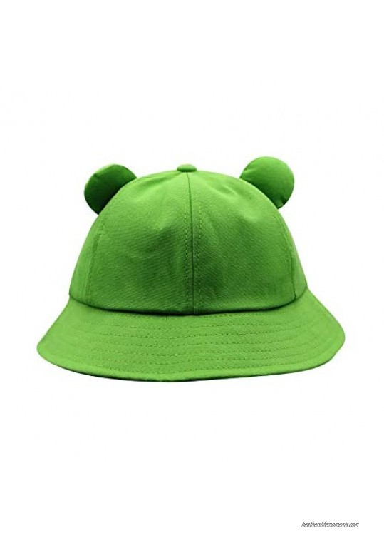 RARITYUS Unisex Cute Frog Bucket Sun Hat Funny Summer Packable Fisherman Cotton Hat for Women Men Adult Teen Kids