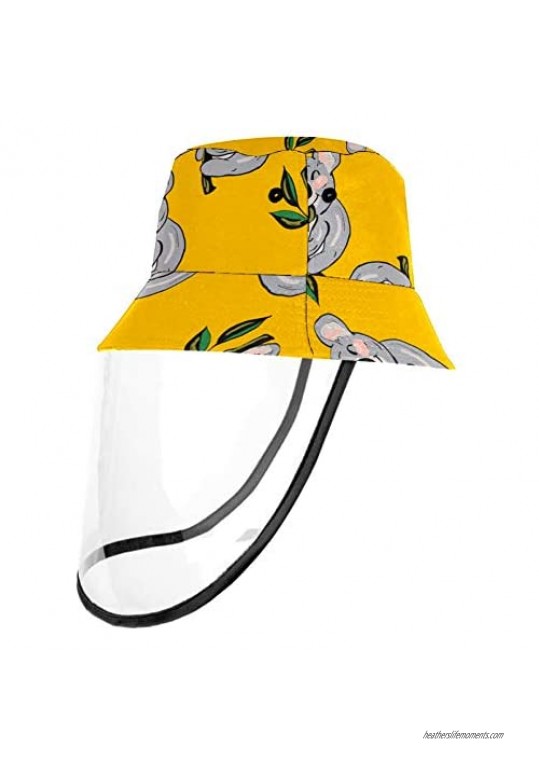Removable Sun Hat Casual Fisherman Hat Summer Bucket Hat for Men and Women - Cartoon Koala Baby Tree
