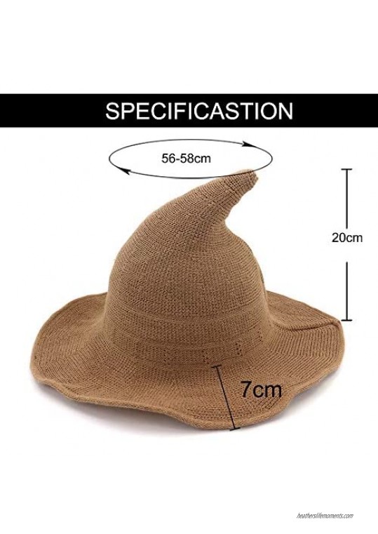 SILANER Cute Witch Hat Wool Hat Cap for Winter for Halloween Costume Play for Outdoor Activities