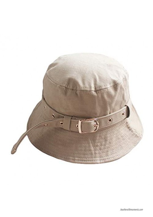 SINLOOG Bucket Hat  British Beach Sun Hat Packable Travel Fisherman Cap for Women