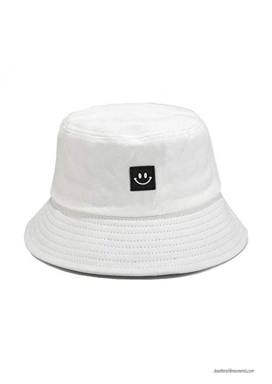 Smile-Face Bucket Hats Summer Beach Hat Sun Protection Outdoor Cap