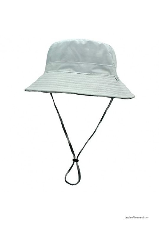 Surblue Unisex Bucket Hat Double-Side-Wear Summer Travel Beach Sun Packable Cotton Hat Fisherman Outdoor Cap for Women Men