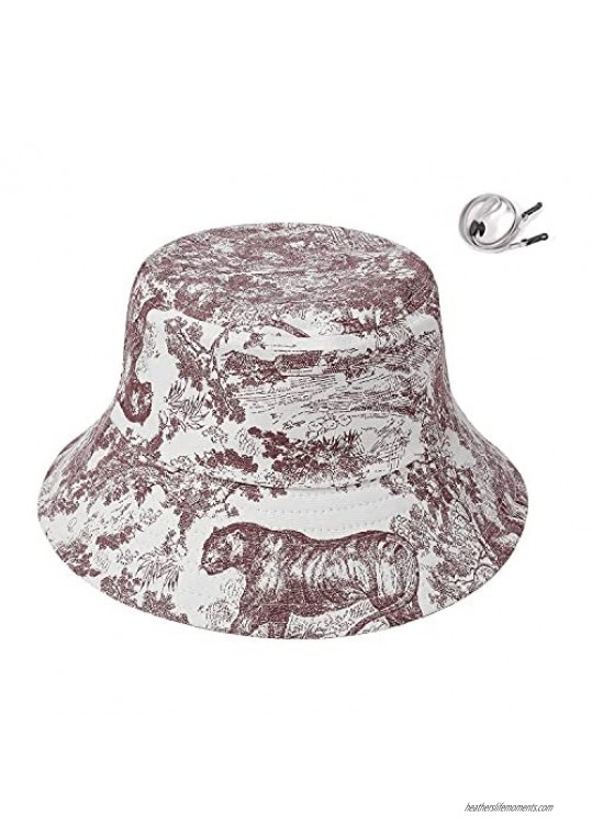 Unisex 100% Cotton Bucket Hat for Women Men  Packable Summer Travel Bucket Beach Sun Hat