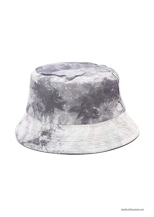 Unisex Printed Double-Side-Wear Reversible Bucket Sun Hat Tie Dye Fisherman Cap
