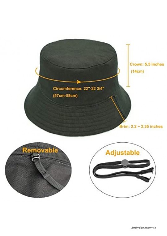 Unisex Reversible Double-Side-Wear Wide Brim Bucket Hat Outdoor Hiking Beach Sports Summer Travel Beach Sun Cap