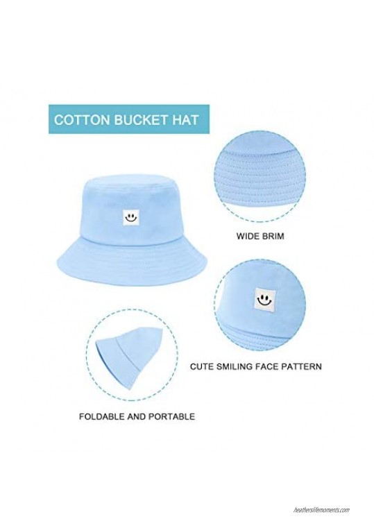 Women Cotton Bucket Hats Teens Travel Summer Womens Bucket Hats Outdoor Packable Beach Sun Hat for Unisex Adult