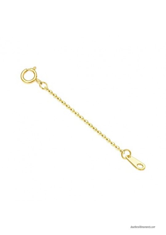 14K Real Gold 1"  1.5"  2"  2.5"  3"  4" Necklace Bracelet Extender Chain  Durable Strong Removable Chain Extender  Solid Gold Adjustable Extension Chain for Necklace Bracelet Anklet