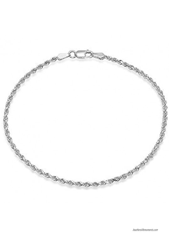 925 Sterling Silver Anklets For Women  Ankle Bracelets for Women  Basic Chain Link Anklets For Women  Rope Chain  Curb Chain Anklet  Figaro Chain