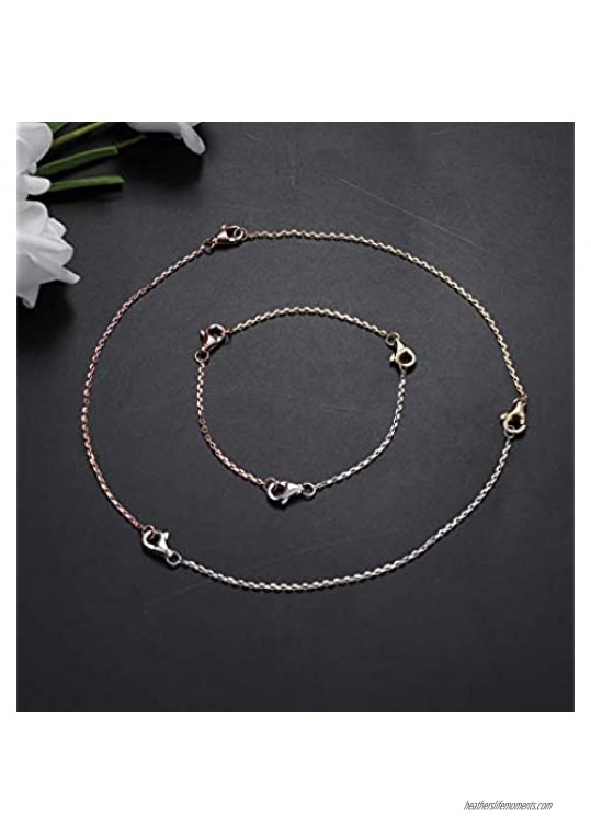 Fiasaso 3 Pcs Necklace Extender Sterling Silver Necklace Extender Bracelet Extender Anklet Extender Necklace Extender Set 3 Different Color: Silver Gold Rose Gold Length 2inch 4inch