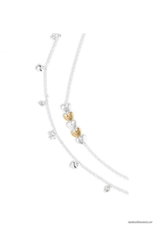 Lucky Brand Heart and Butterfly Anklet Set Silver