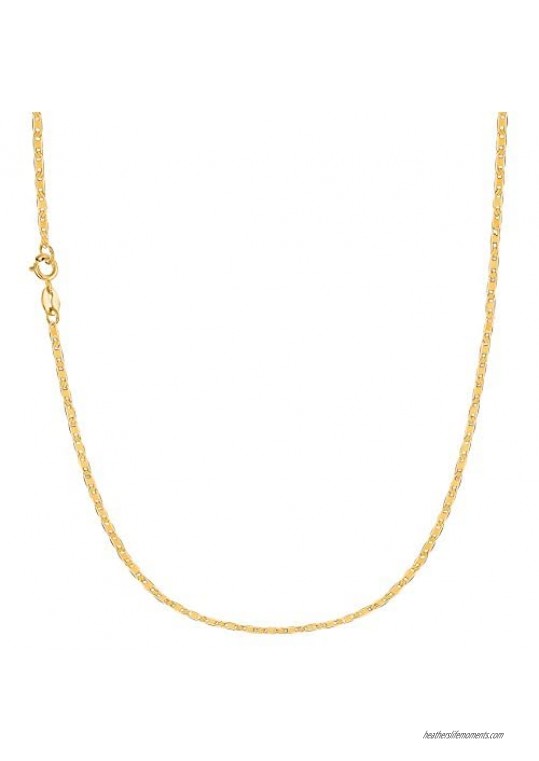 Ritastephens 10k Solid Yellow Gold Mariner Link Chain (Bracelet  Anklet  or Necklace)