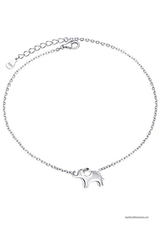 S925 Sterling Silver Lovely Elephant Pendant Necklace Earring Bracelet Anklet for Women