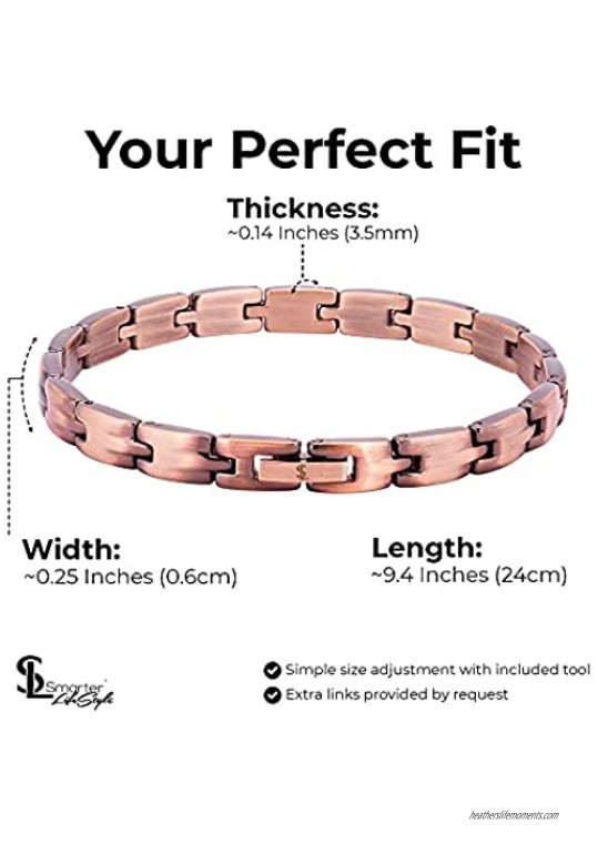 Smarter LifeStyle Elegant Pure Copper Womens Stylish Bracelet or Anklet with Strong 316L Clasp