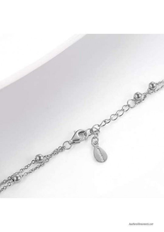 Sterling Silver Anklet - Satellite Chain Ankle Bracelet for Women Girls