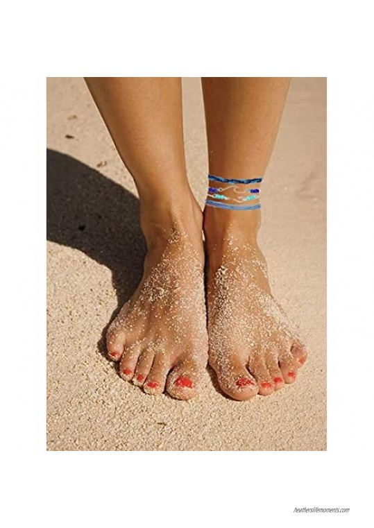 String Ankle Bracelet for Women Waterproof String Anklets Bracelets for Girls Mountain Anchor Anklet Summer Beach Jewelry