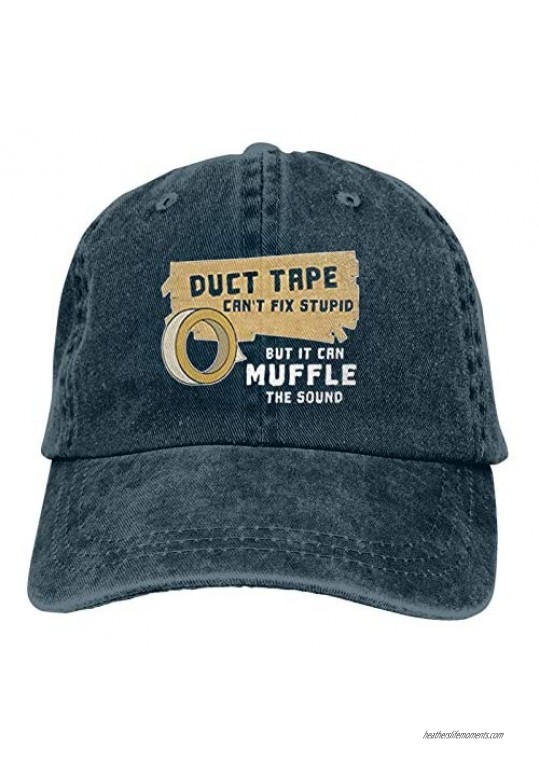 Duct Tape Can't Fix Stupid But Can Muffle The Sound Vintage Cowboy Hat Unisex Suitable for Outdoor Activities Navy